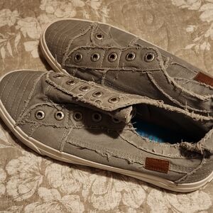 Blowfish Distressed Slip-On Loafers in Gray